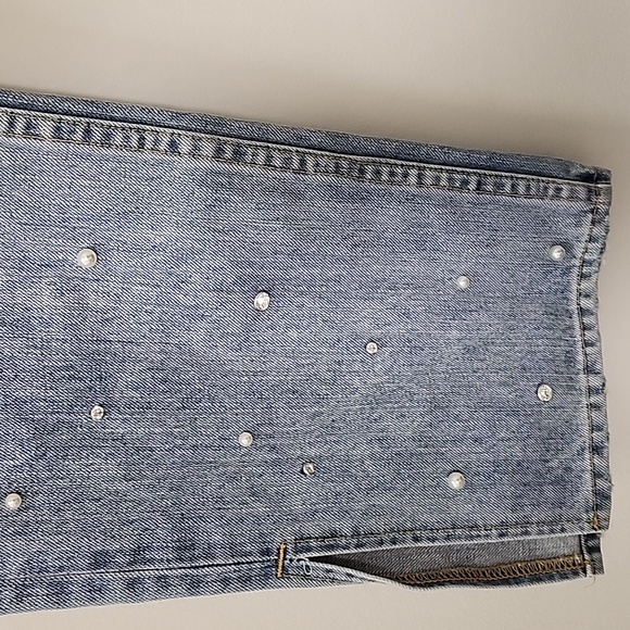 Jonathan Simkhai Pearl-Embellished Boyfriend Jeans Size 29 - Picture 9 of 16